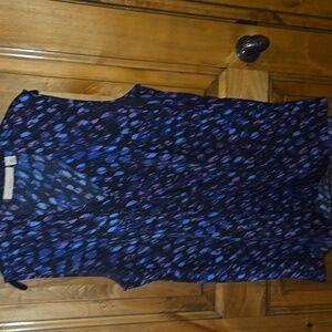 Sejour Women's Blue and Purple Patterned Blouse